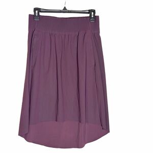 Athleta Cosmic Skirt Womens Size XS Purple Nylon Stretch High Low Hem Pockets